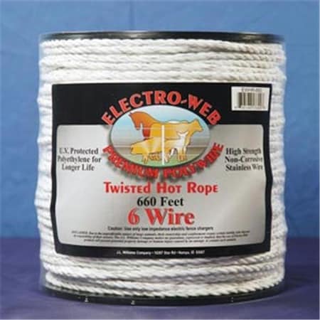 Powerfields Powerfields EWHR-660 .25 in. Hot Rope White 660 ft. Roll EWHR-660
